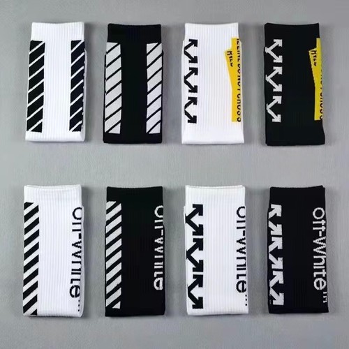 Fashion off black white socks - fashion,